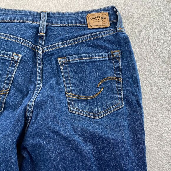 Signature By Levi Strauss & Co. Womens Medium Blue Bootcut Jeans Misses 8 Short - Picture 16 of 16